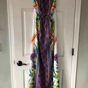 Strapless boho maxi dress